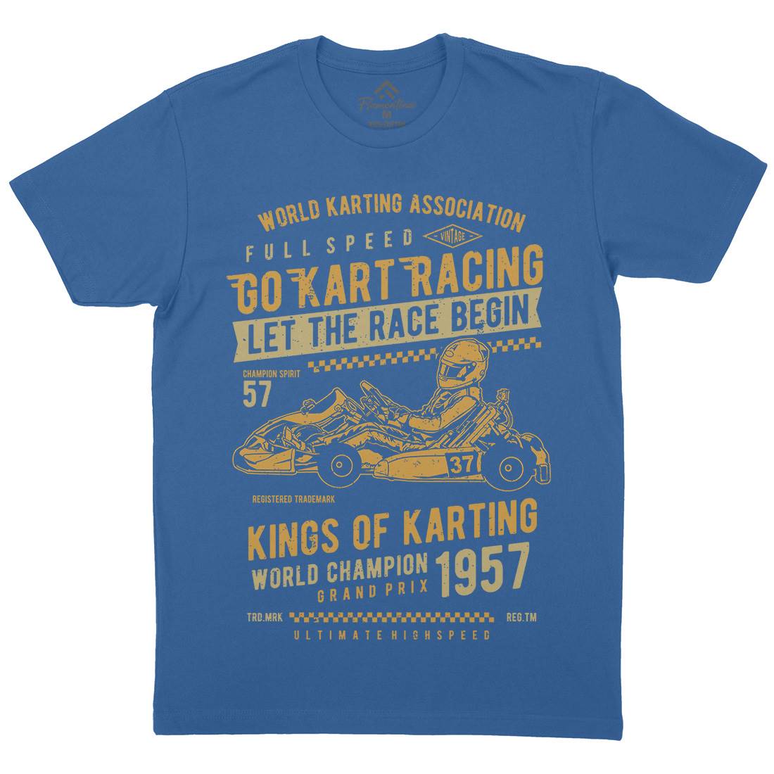 Go Kart Racing Mens Crew Neck T-Shirt Cars A675
