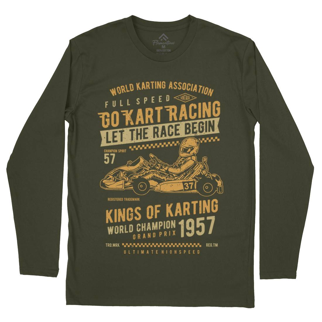 Go Kart Racing Mens Long Sleeve T-Shirt Cars A675