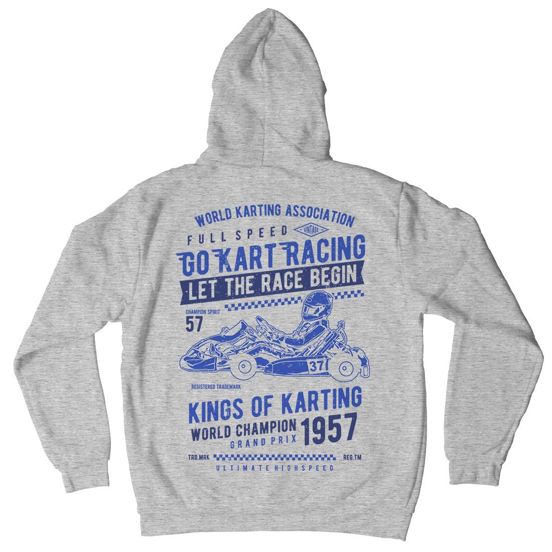 Go Kart Racing Mens Hoodie With Pocket Cars A675