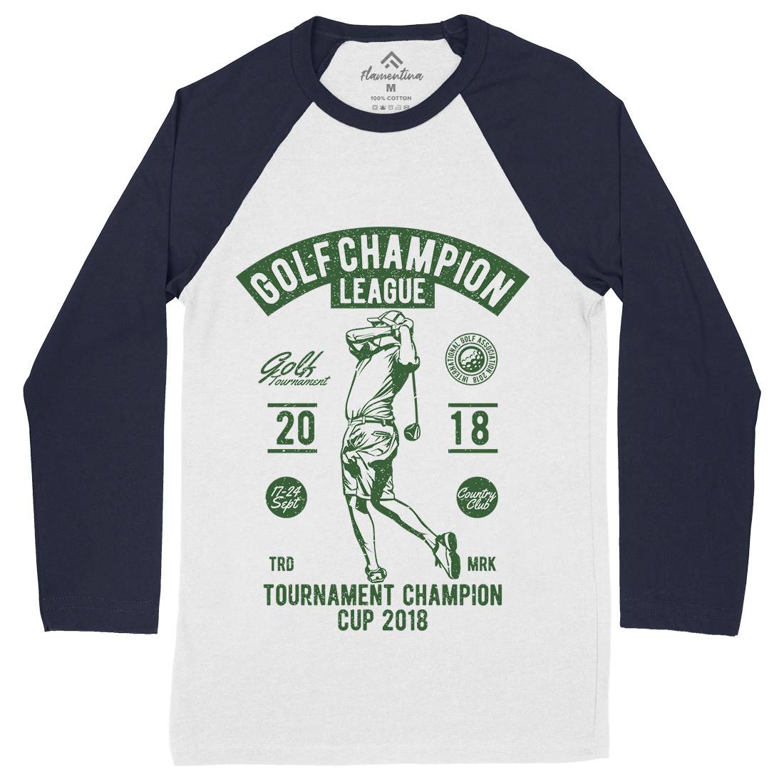 Golf Champion Mens Long Sleeve Baseball T-Shirt Sport A676