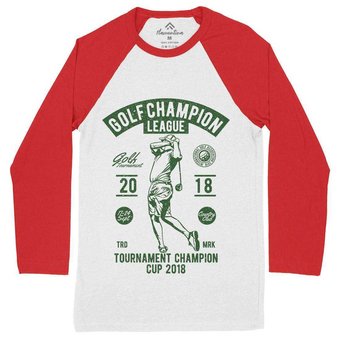 Golf Champion Mens Long Sleeve Baseball T-Shirt Sport A676