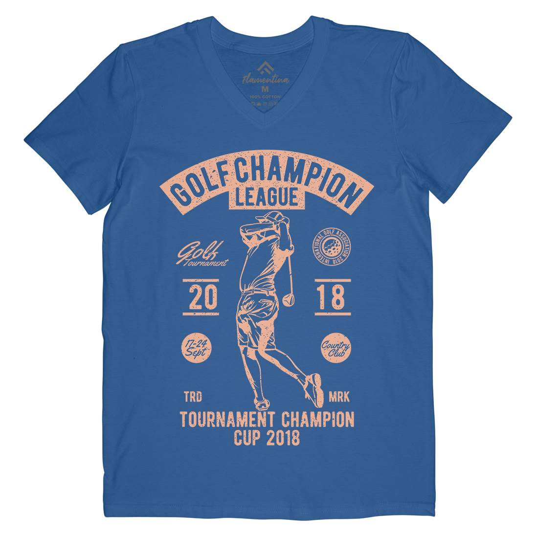 Golf Champion Mens V-Neck T-Shirt Sport A676
