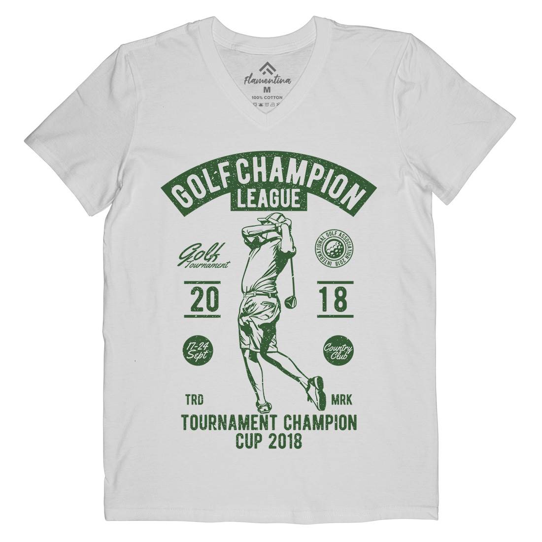 Golf Champion Mens Organic V-Neck T-Shirt Sport A676