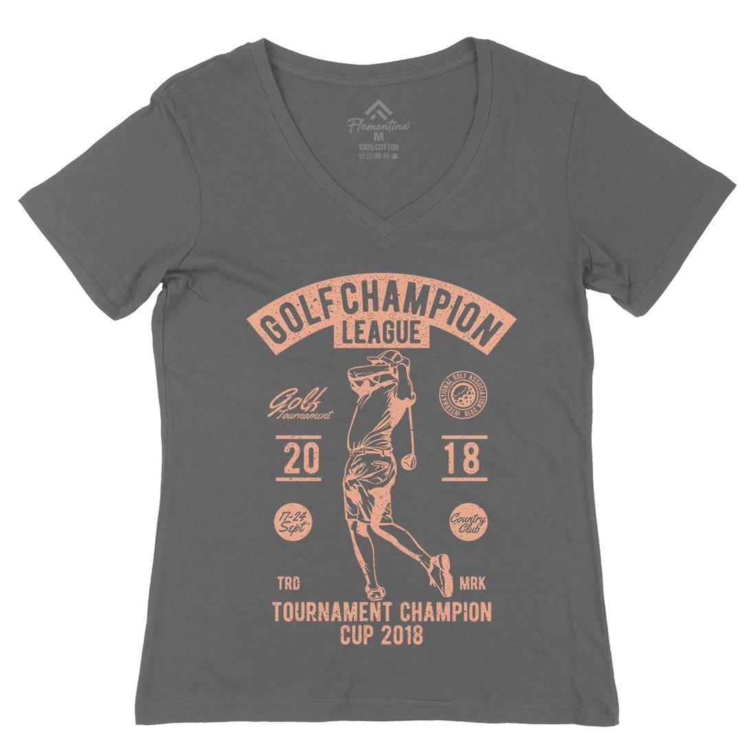 Golf Champion Womens Organic V-Neck T-Shirt Sport A676