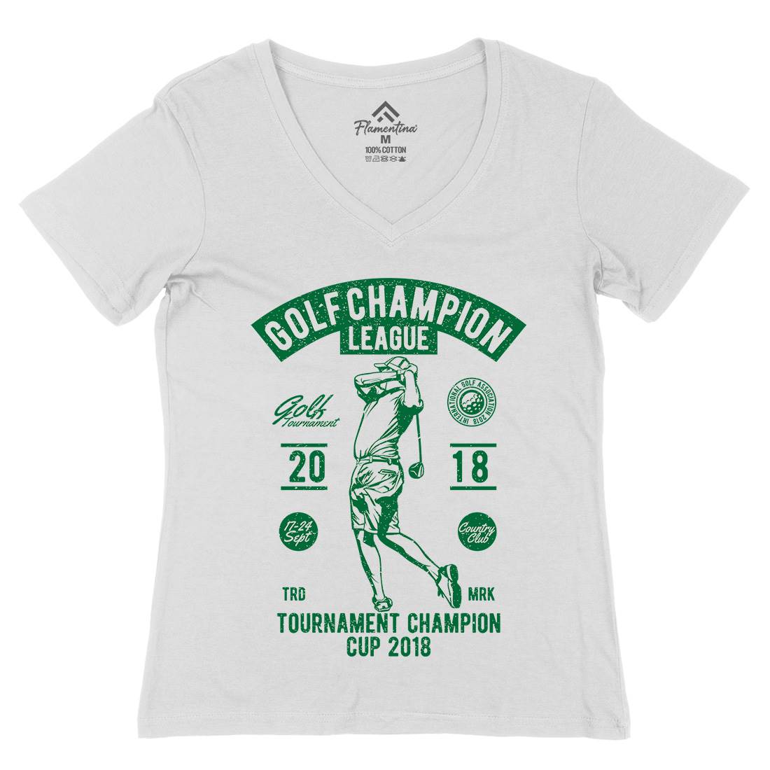 Golf Champion Womens Organic V-Neck T-Shirt Sport A676
