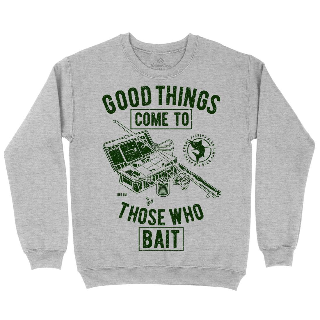 Good Things Mens Crew Neck Sweatshirt Fishing A677