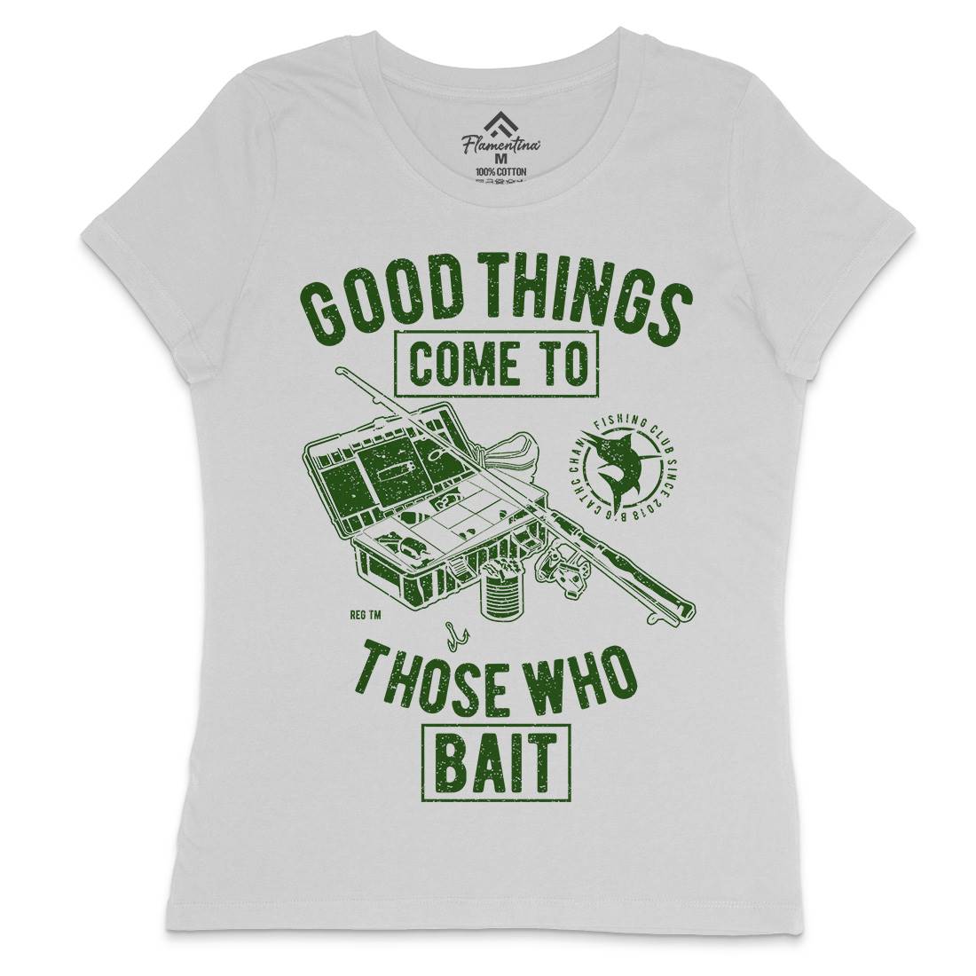 Good Things Womens Crew Neck T-Shirt Fishing A677