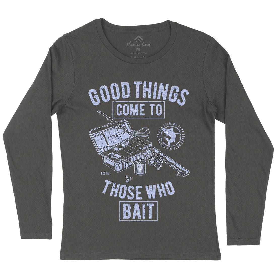 Good Things Womens Long Sleeve T-Shirt Fishing A677