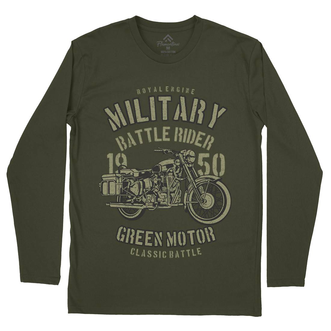 Green Military Ride Mens Long Sleeve T-Shirt Army A678