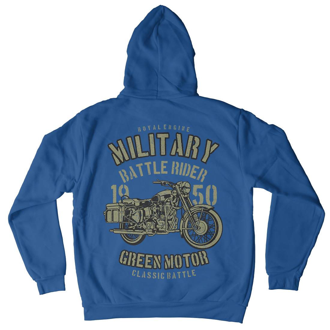 Green Military Ride Mens Hoodie With Pocket Army A678