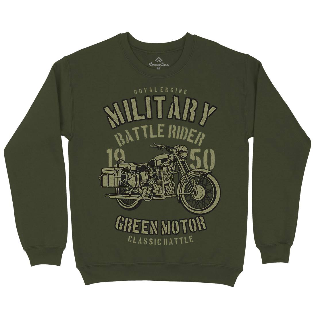 Green Military Ride Mens Crew Neck Sweatshirt Army A678