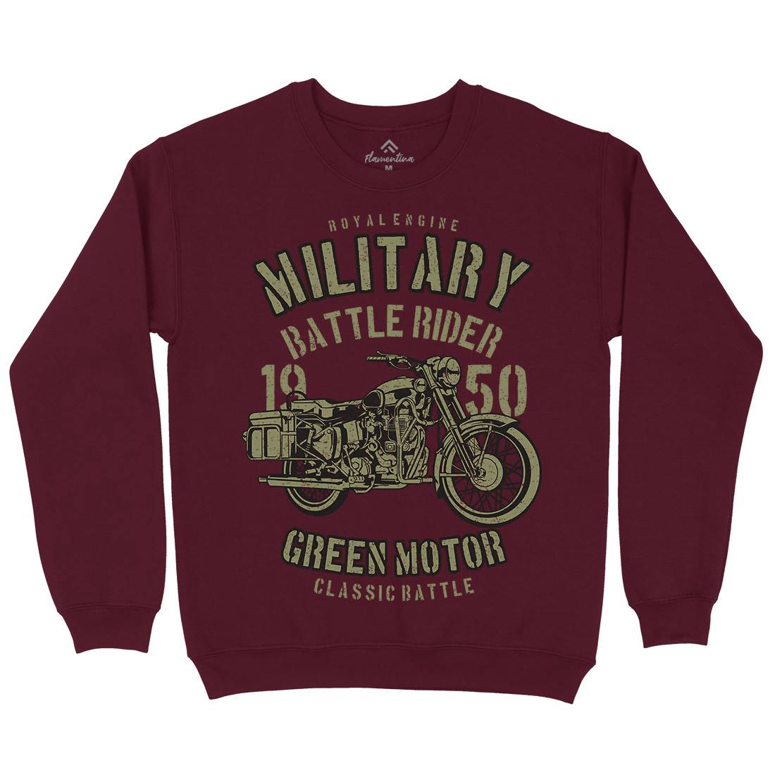 Green Military Ride Kids Crew Neck Sweatshirt Army A678