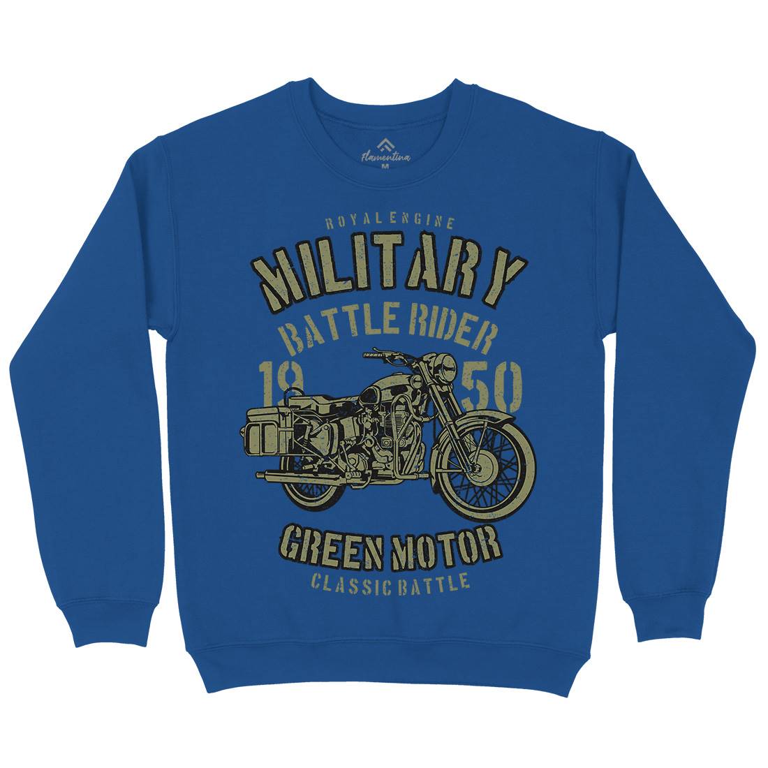 Green Military Ride Mens Crew Neck Sweatshirt Army A678