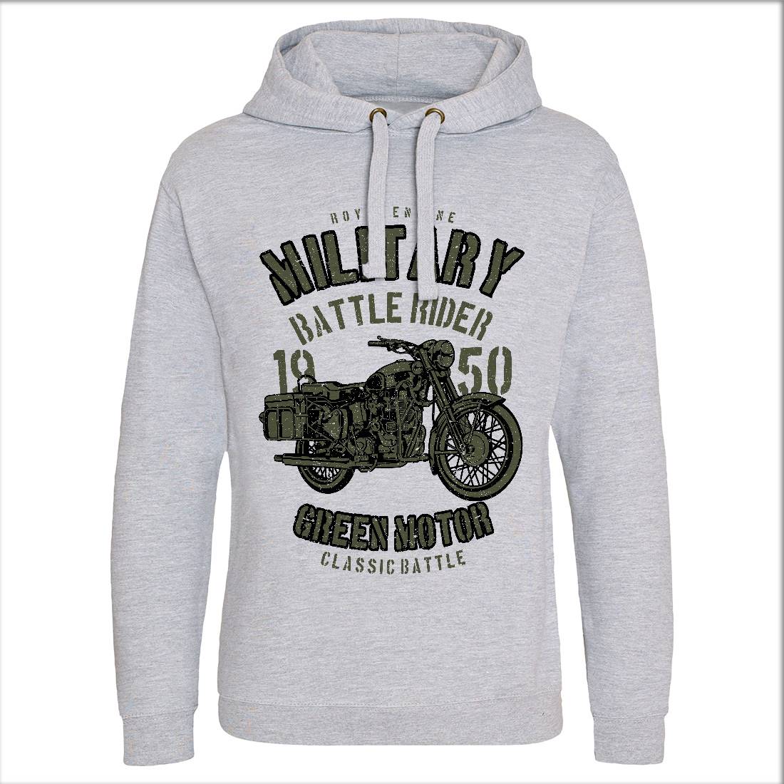 Green Military Ride Mens Hoodie Without Pocket Army A678