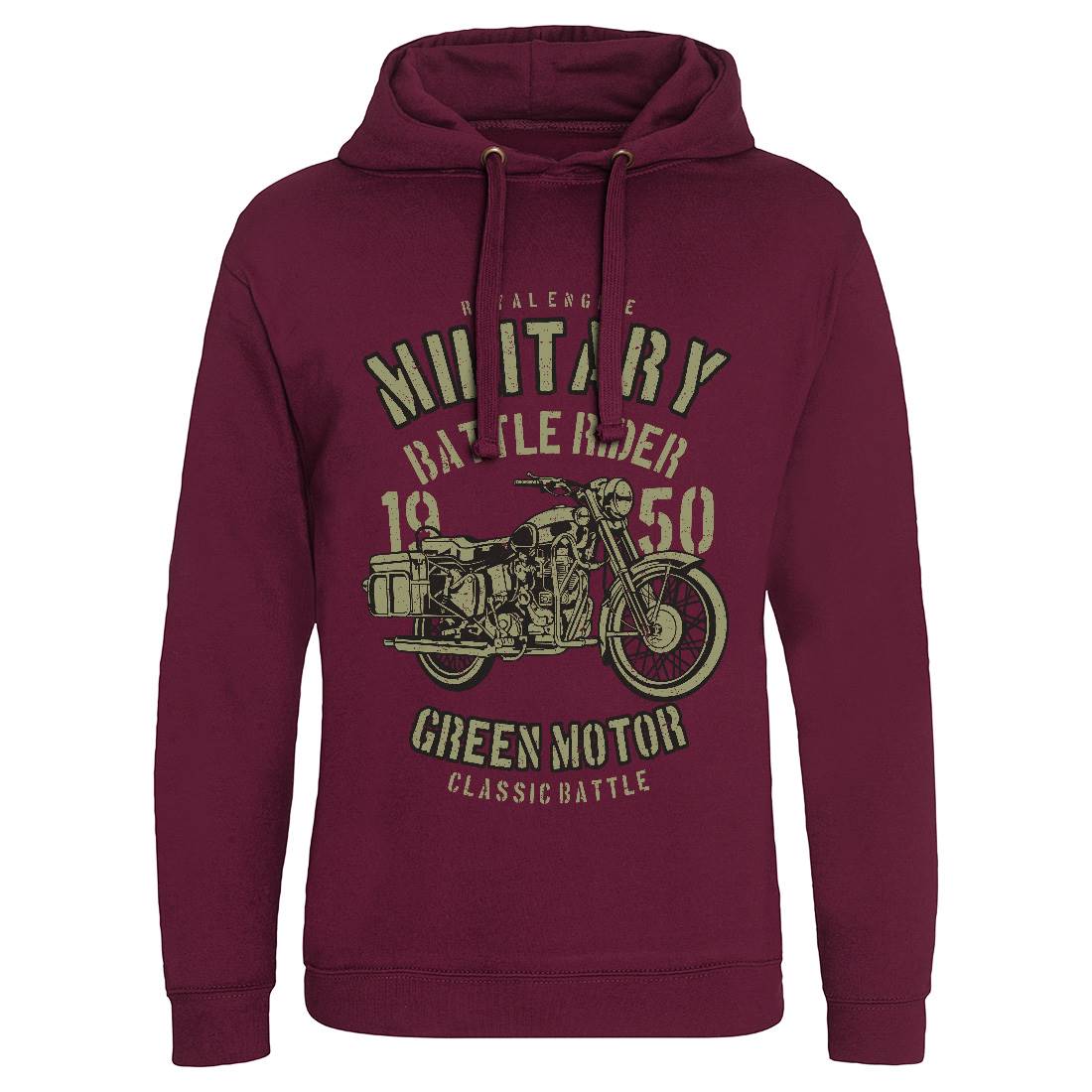Green Military Ride Mens Hoodie Without Pocket Army A678