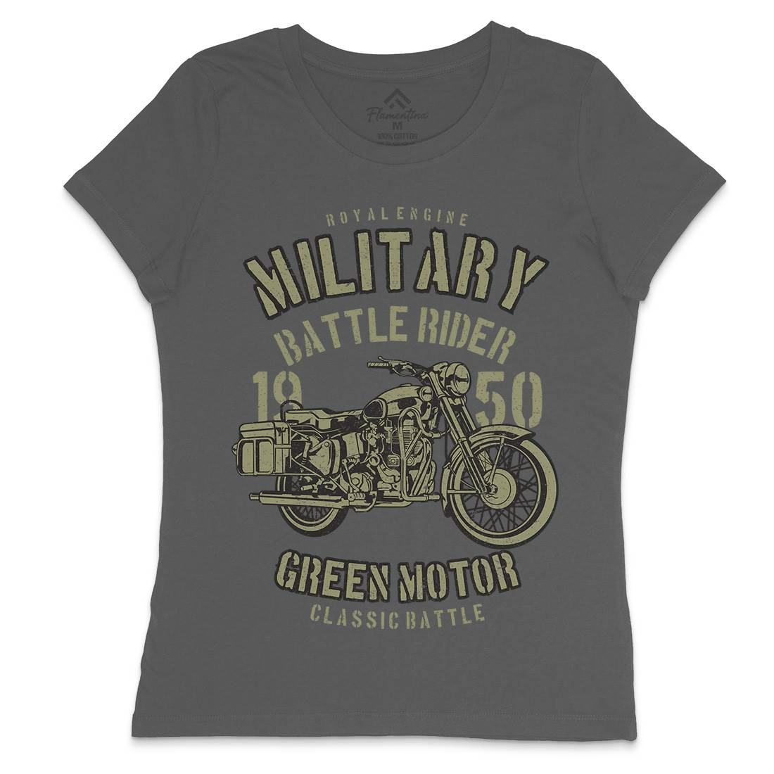 Green Military Ride Womens Crew Neck T-Shirt Army A678