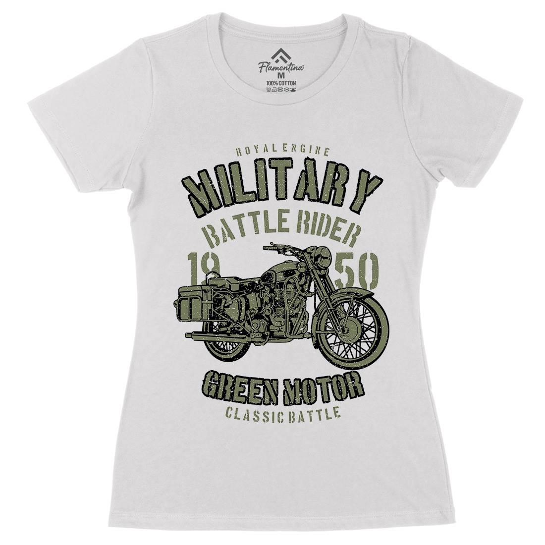 Green Military Ride Womens Organic Crew Neck T-Shirt Army A678