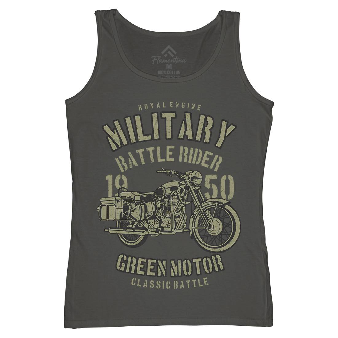 Green Military Ride Womens Organic Tank Top Vest Army A678