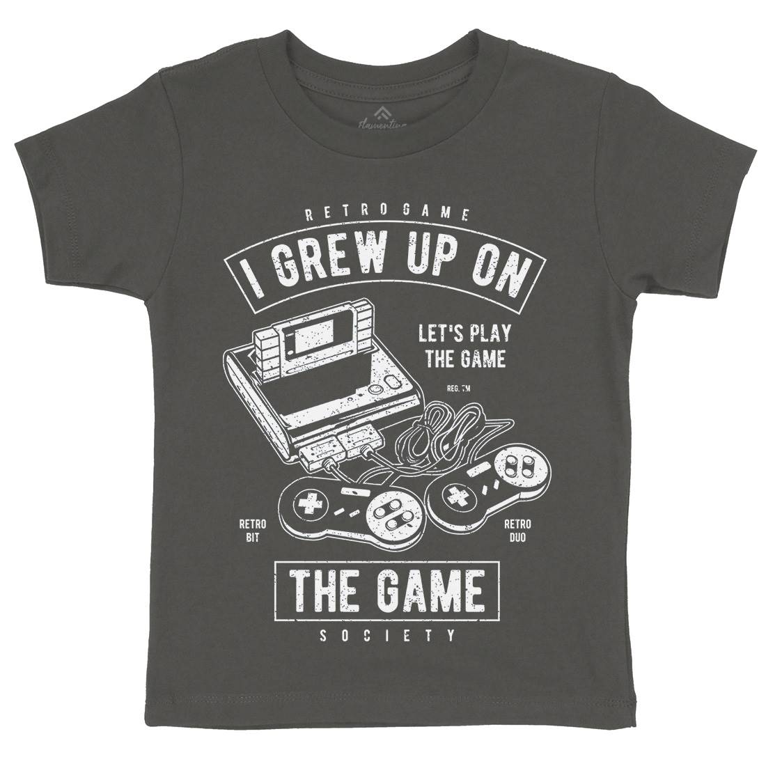 Grew Up On The Game Kids Organic Crew Neck T-Shirt Geek A679