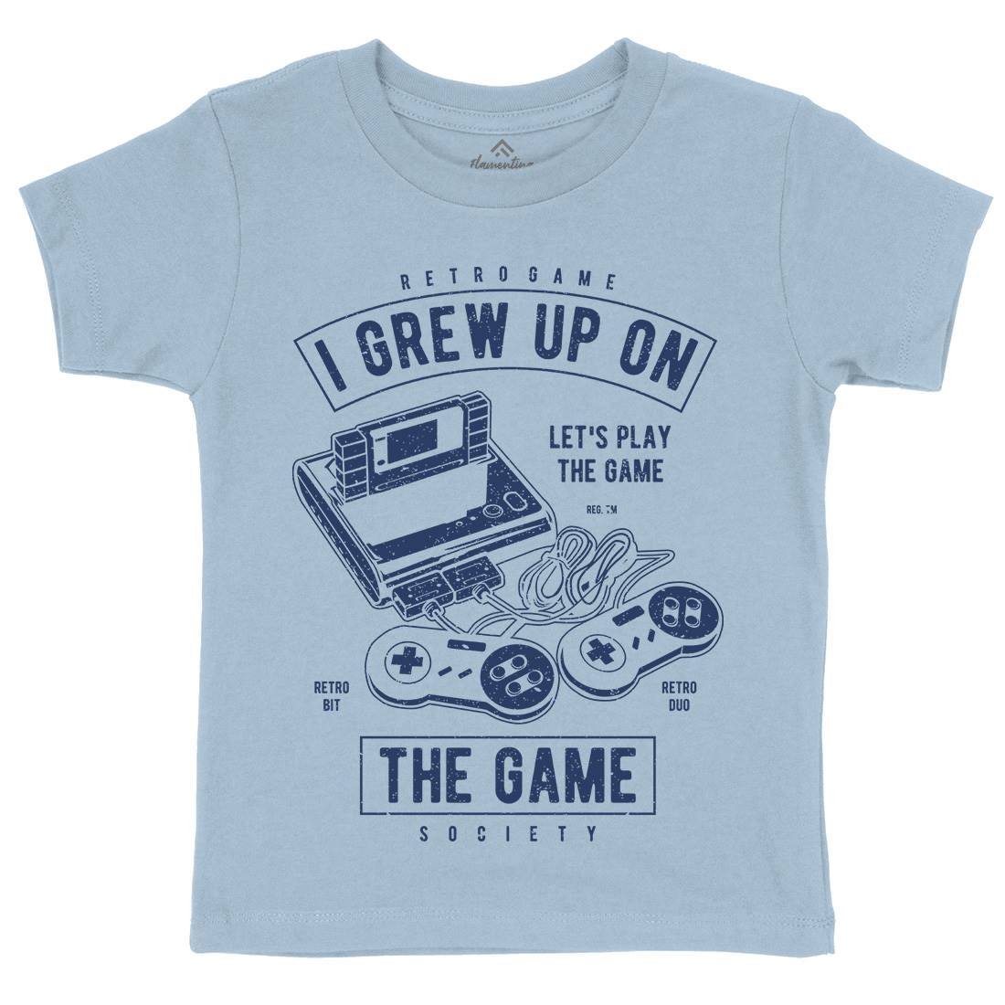 Grew Up On The Game Kids Organic Crew Neck T-Shirt Geek A679