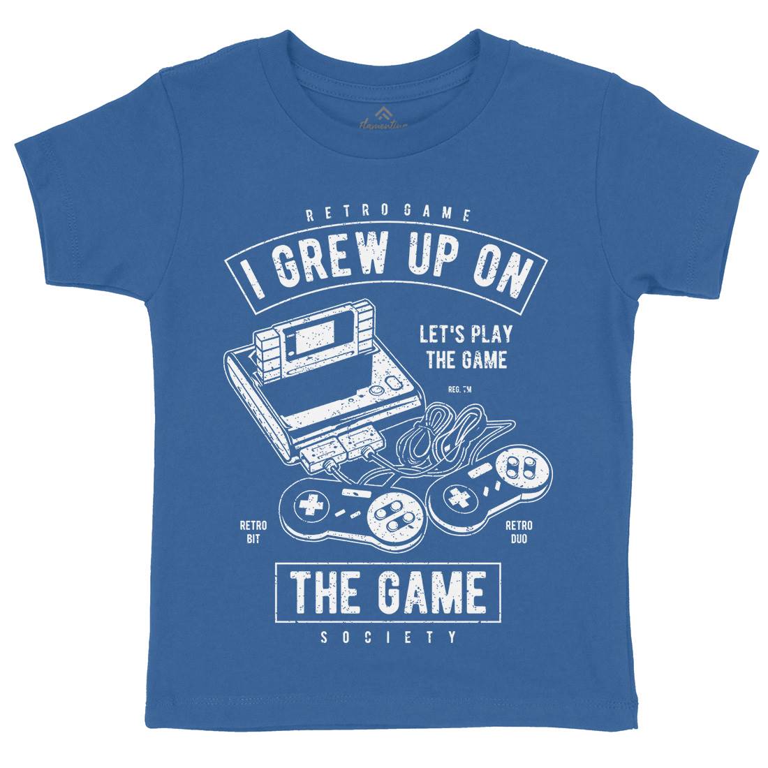 Grew Up On The Game Kids Crew Neck T-Shirt Geek A679