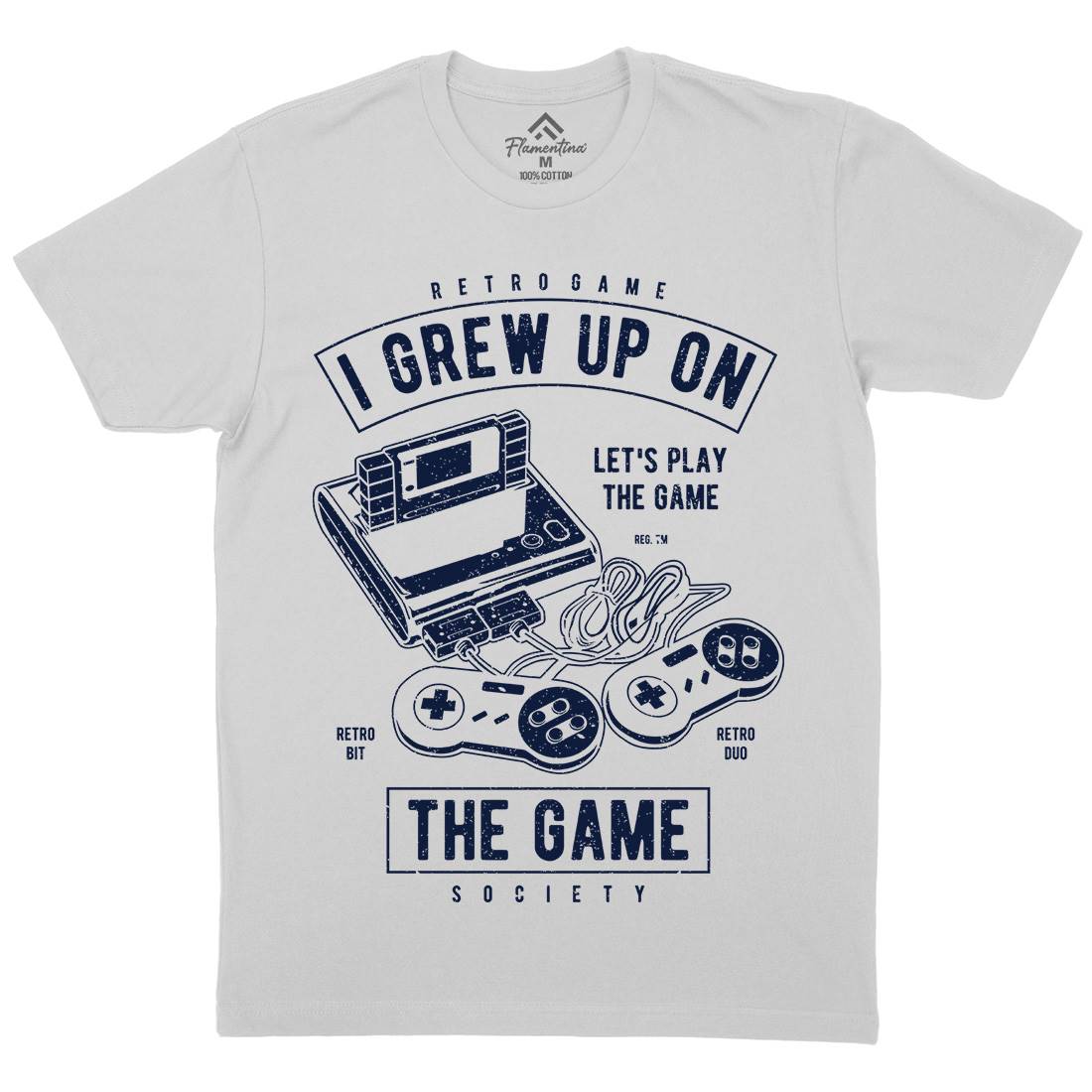 Grew Up On The Game Mens Crew Neck T-Shirt Geek A679