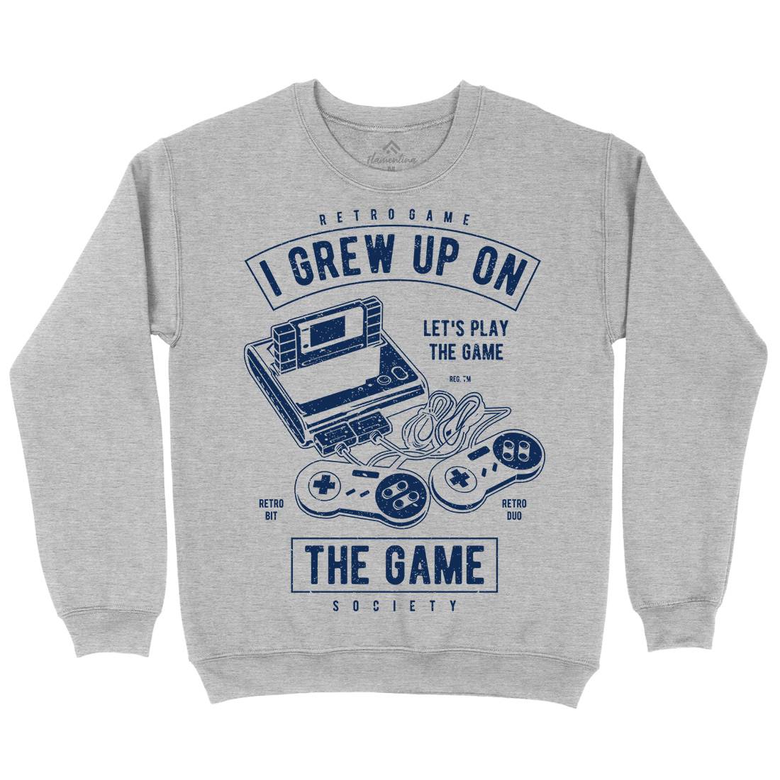 Grew Up On The Game Kids Crew Neck Sweatshirt Geek A679