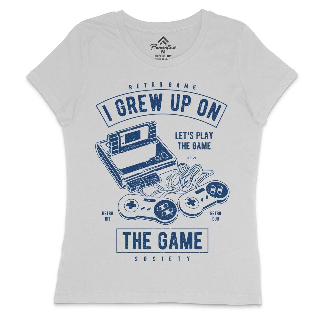 Grew Up On The Game Womens Crew Neck T-Shirt Geek A679