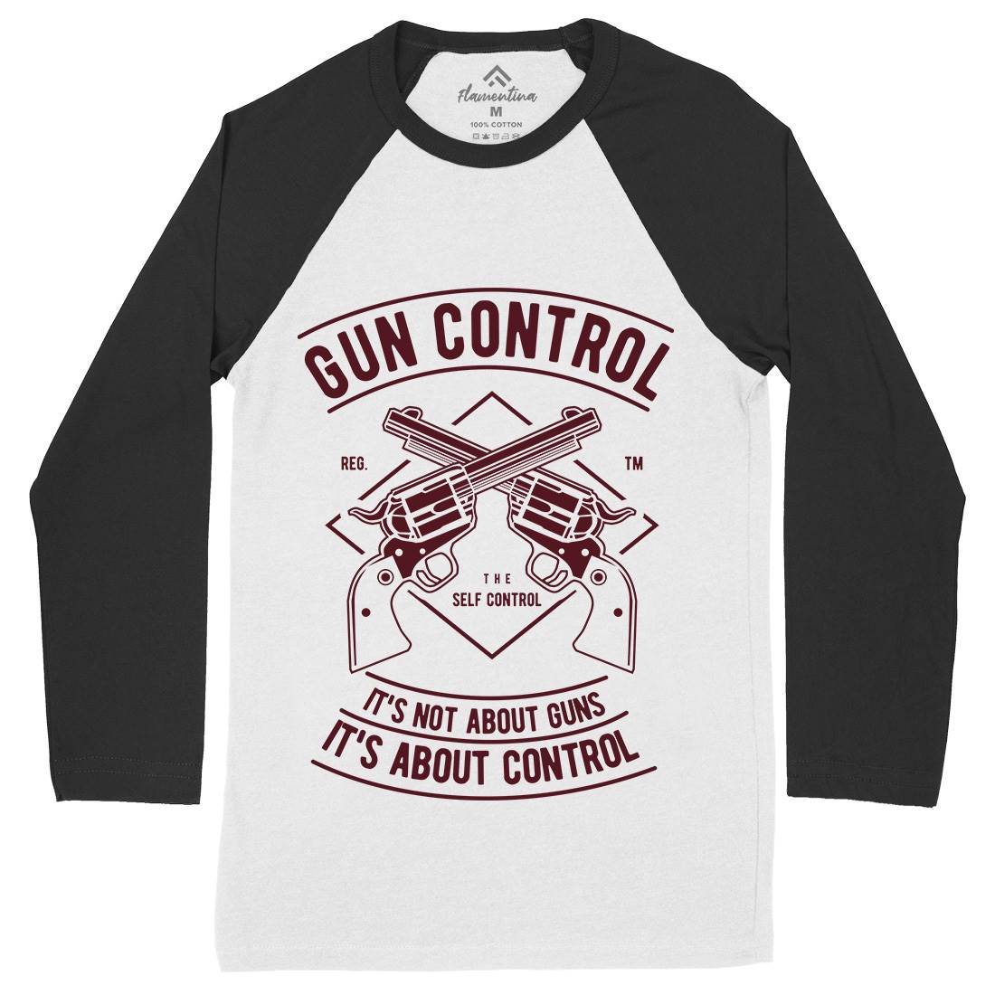Gun Control Mens Long Sleeve Baseball T-Shirt American A680