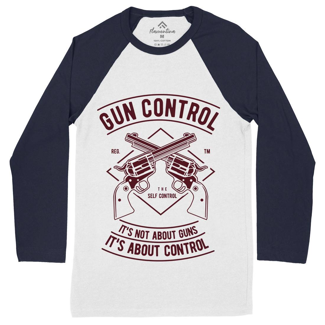 Gun Control Mens Long Sleeve Baseball T-Shirt American A680