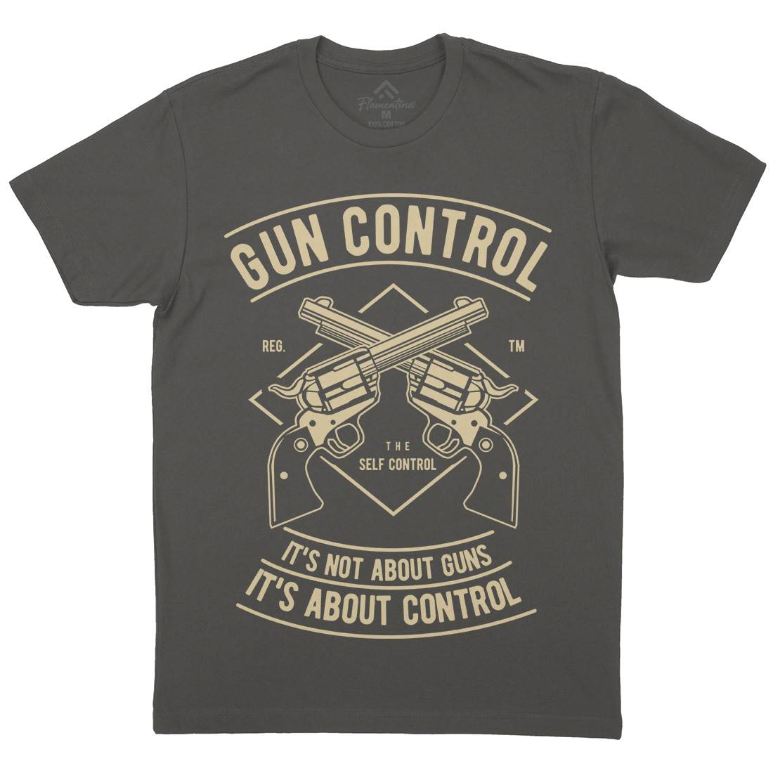 Gun Control Mens Organic Crew Neck T-Shirt American A680