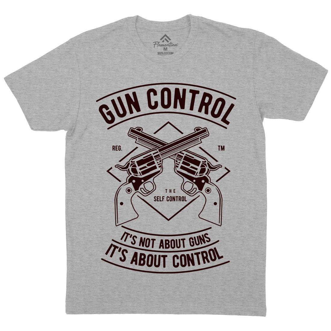 Gun Control Mens Organic Crew Neck T-Shirt American A680