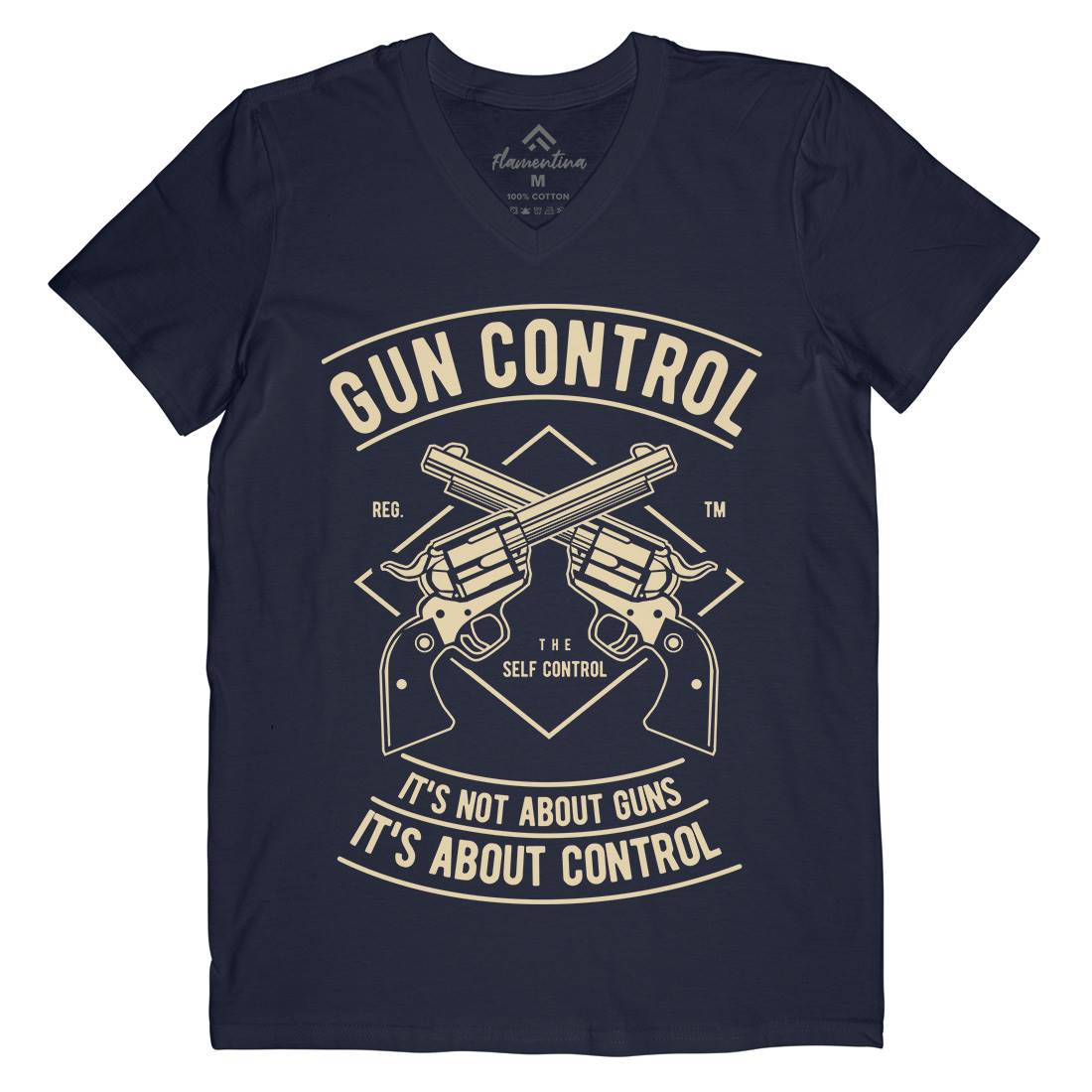 Gun Control Mens V-Neck T-Shirt American A680