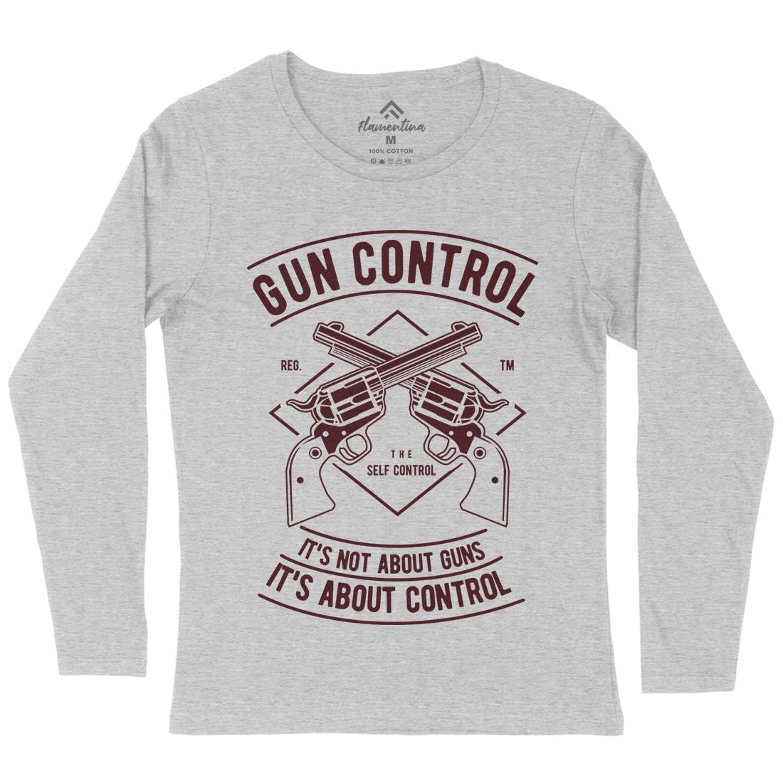 Gun Control Womens Long Sleeve T-Shirt American A680