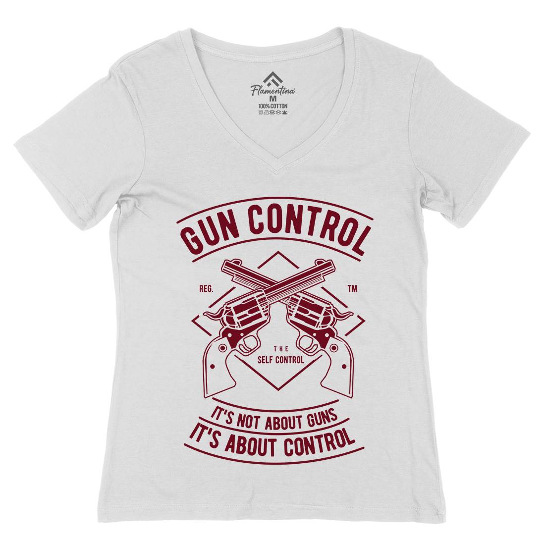 Gun Control Womens Organic V-Neck T-Shirt American A680