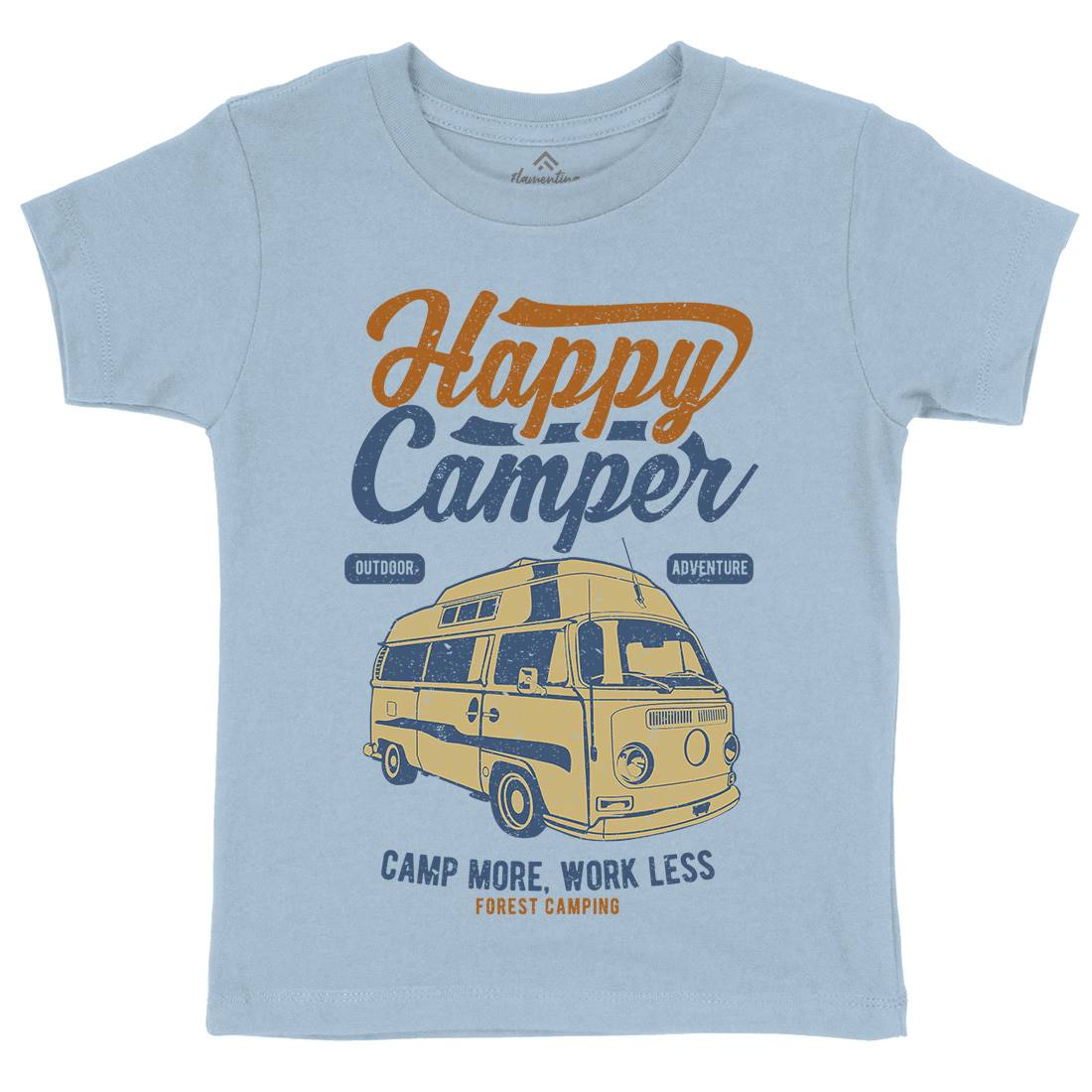 Happy Camper Kids Crew Neck T-Shirt Nature A681