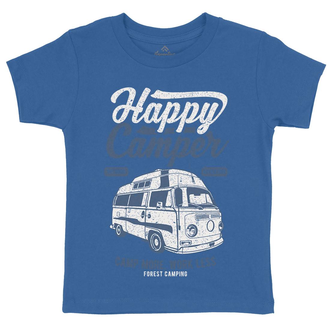 Happy Camper Kids Crew Neck T-Shirt Nature A681