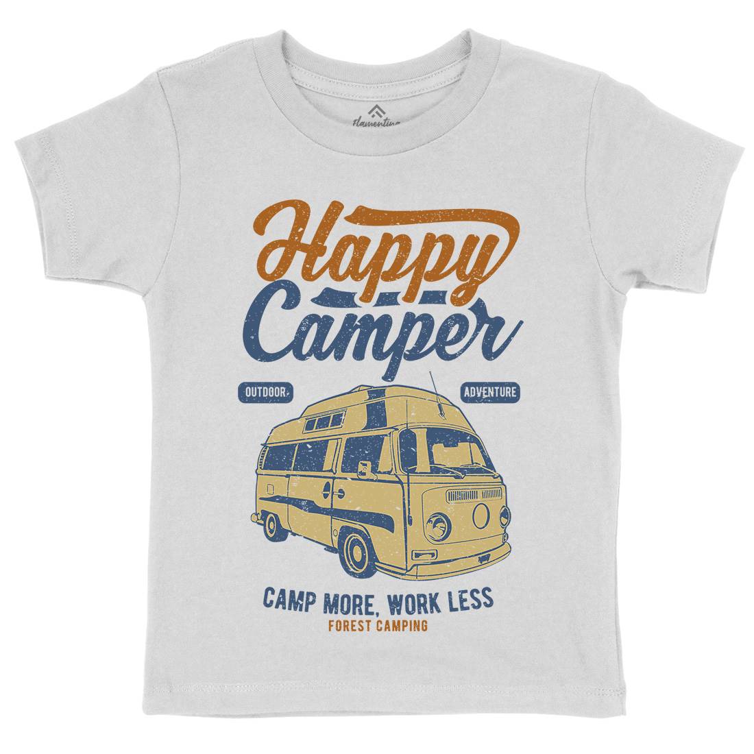 Happy Camper Kids Organic Crew Neck T-Shirt Nature A681