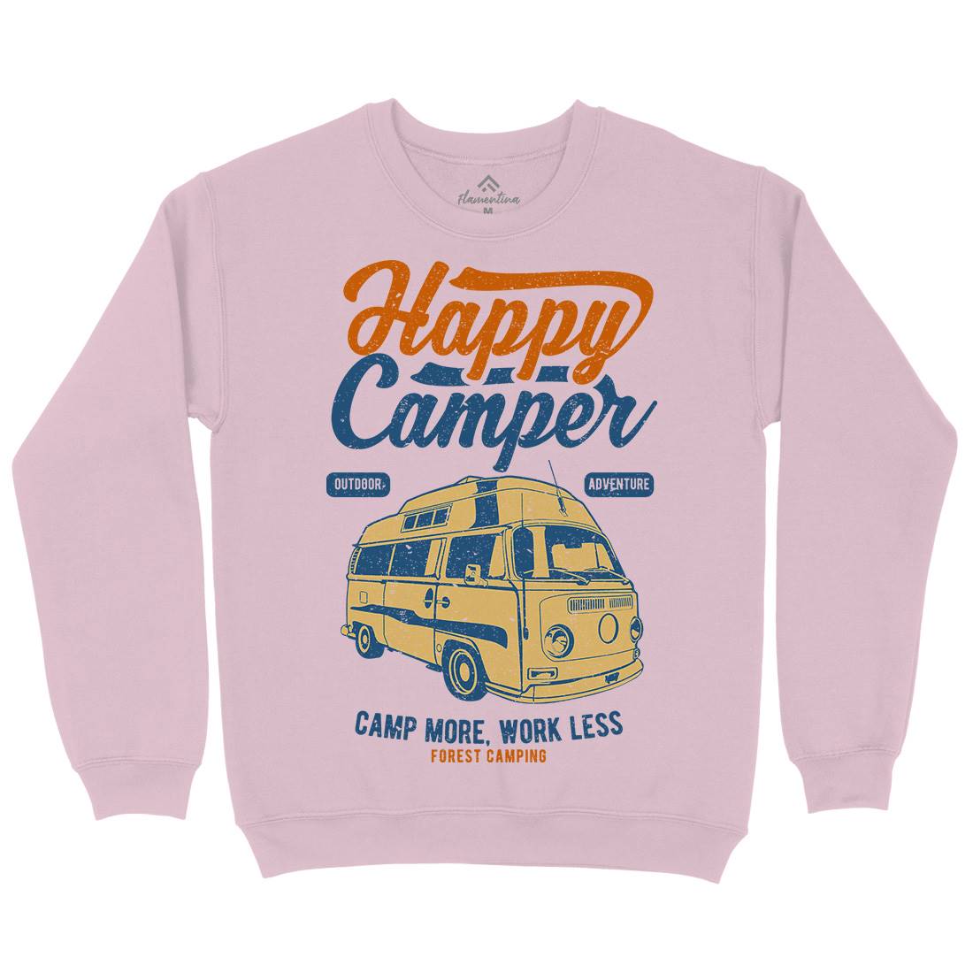 Happy Camper Kids Crew Neck Sweatshirt Nature A681