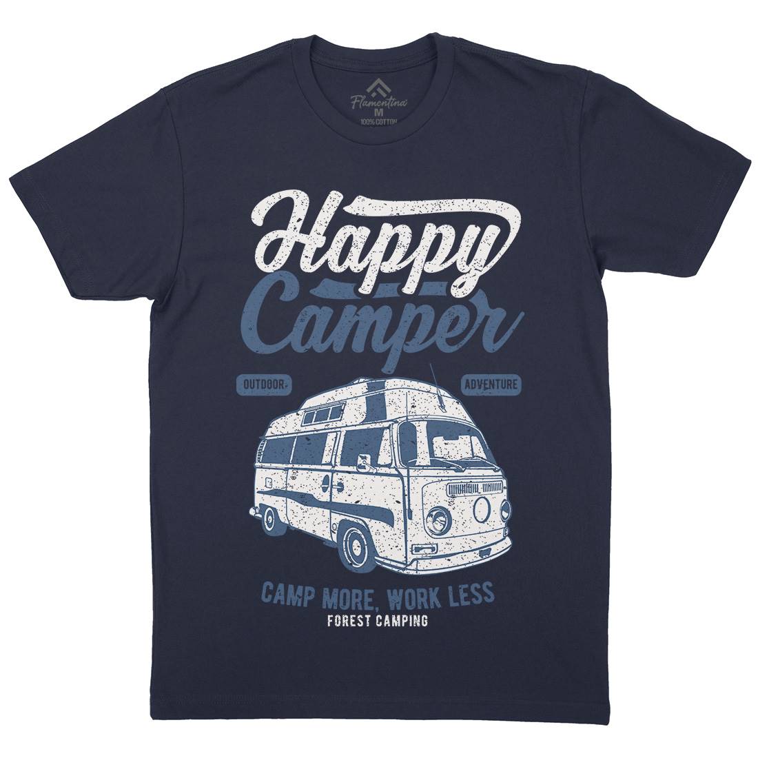 Happy Camper Mens Crew Neck T-Shirt Nature A681