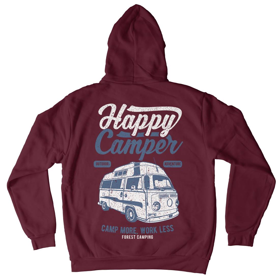 Happy Camper Mens Hoodie With Pocket Nature A681