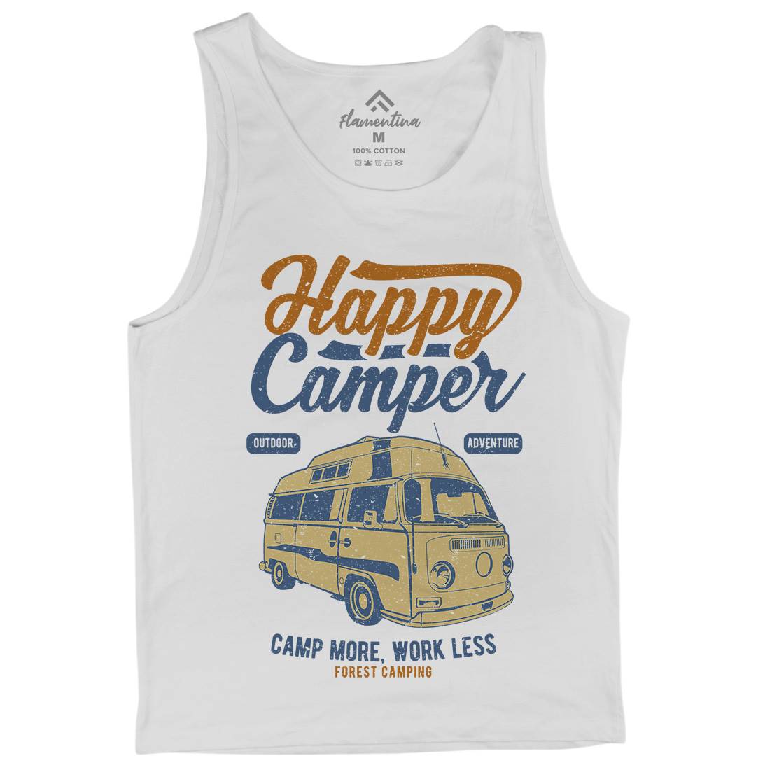 Happy Camper Mens Tank Top Vest Nature A681