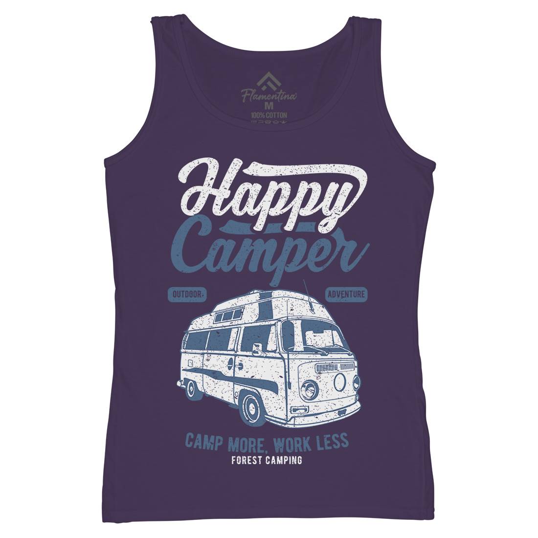 Happy Camper Womens Organic Tank Top Vest Nature A681