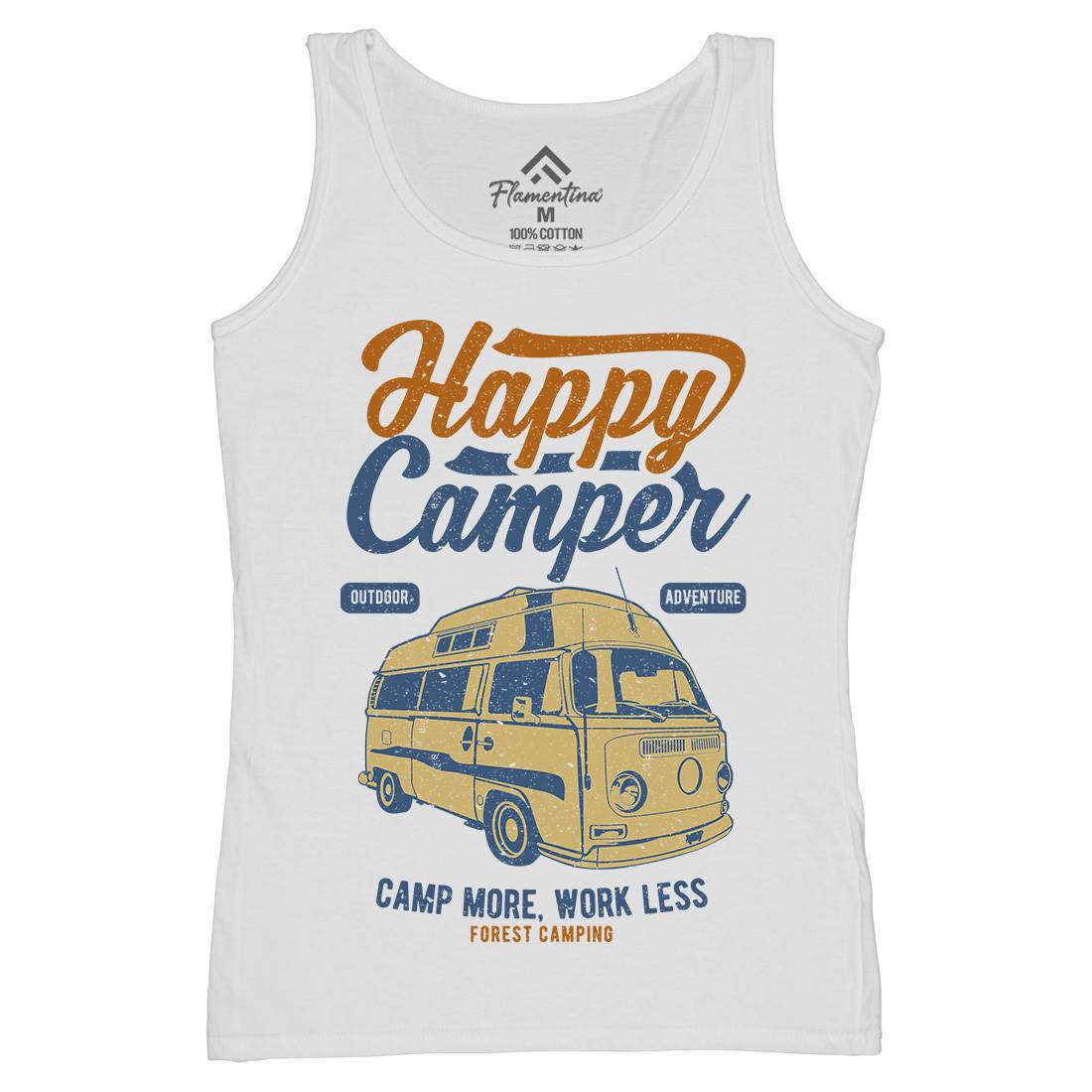Happy Camper Womens Organic Tank Top Vest Nature A681