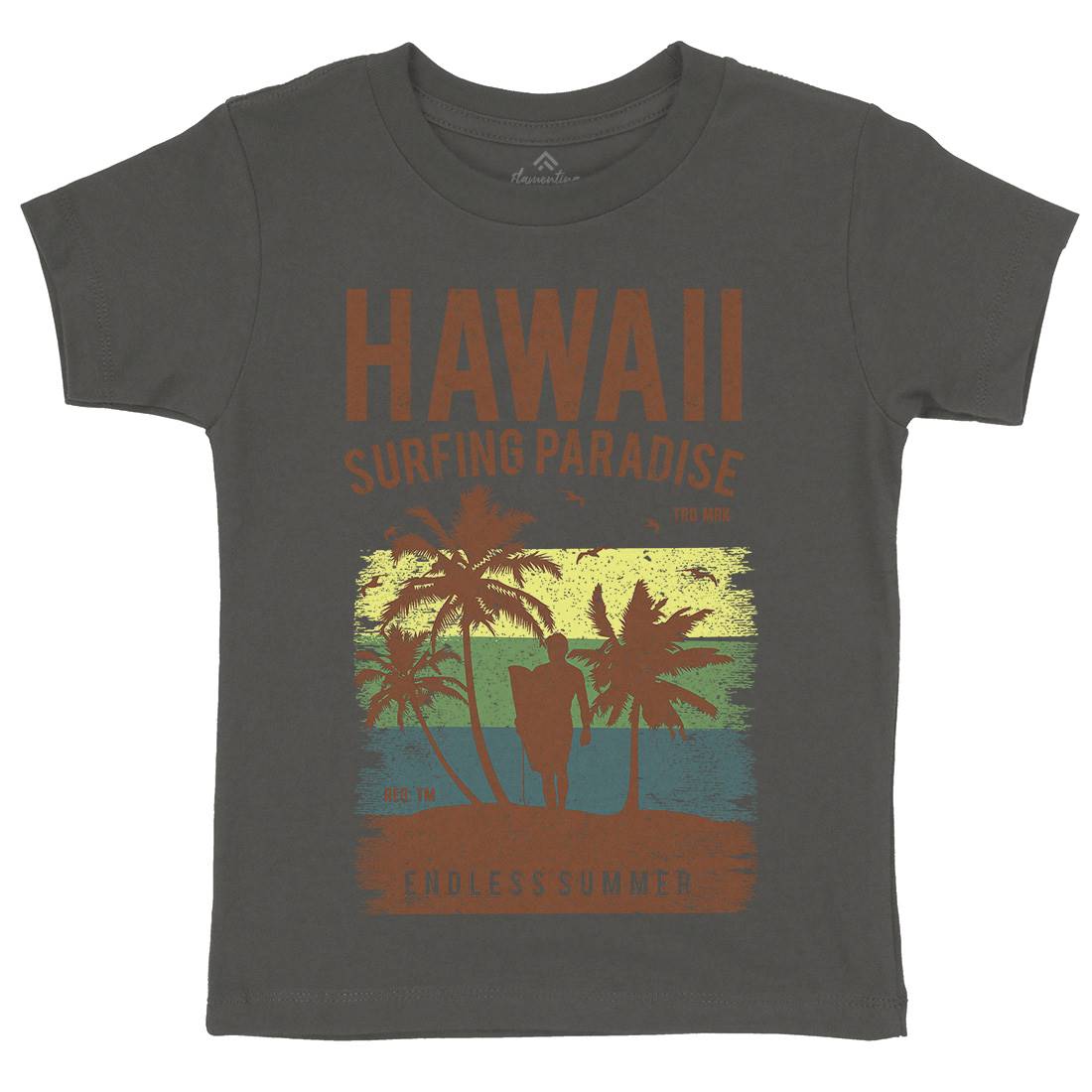 Hawaii Surfing Kids Crew Neck T-Shirt Surf A682