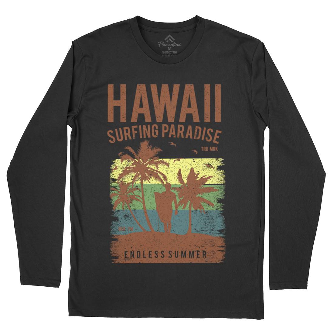 Hawaii Surfing Mens Long Sleeve T-Shirt Surf A682
