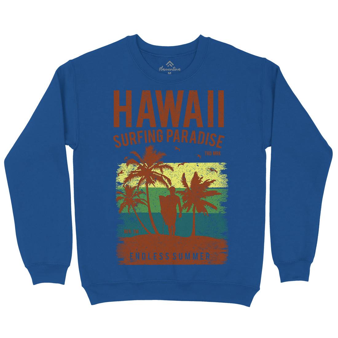 Hawaii Surfing Mens Crew Neck Sweatshirt Surf A682