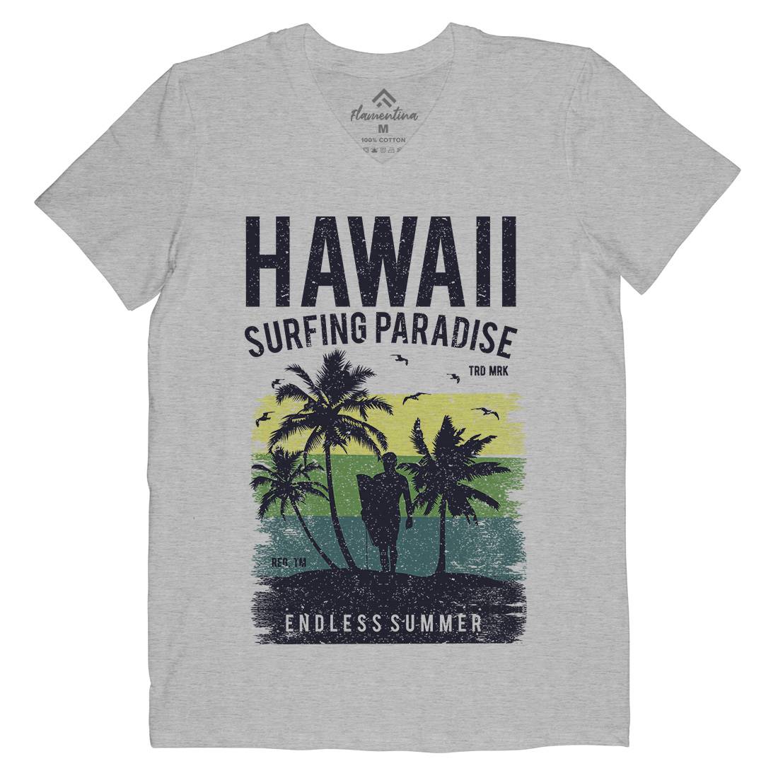 Hawaii Surfing Mens V-Neck T-Shirt Surf A682