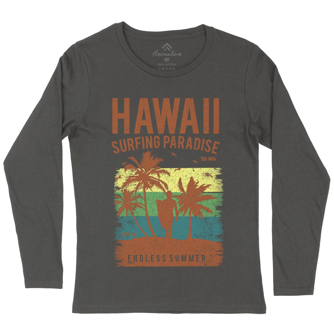 Hawaii Surfing Womens Long Sleeve T-Shirt Surf A682