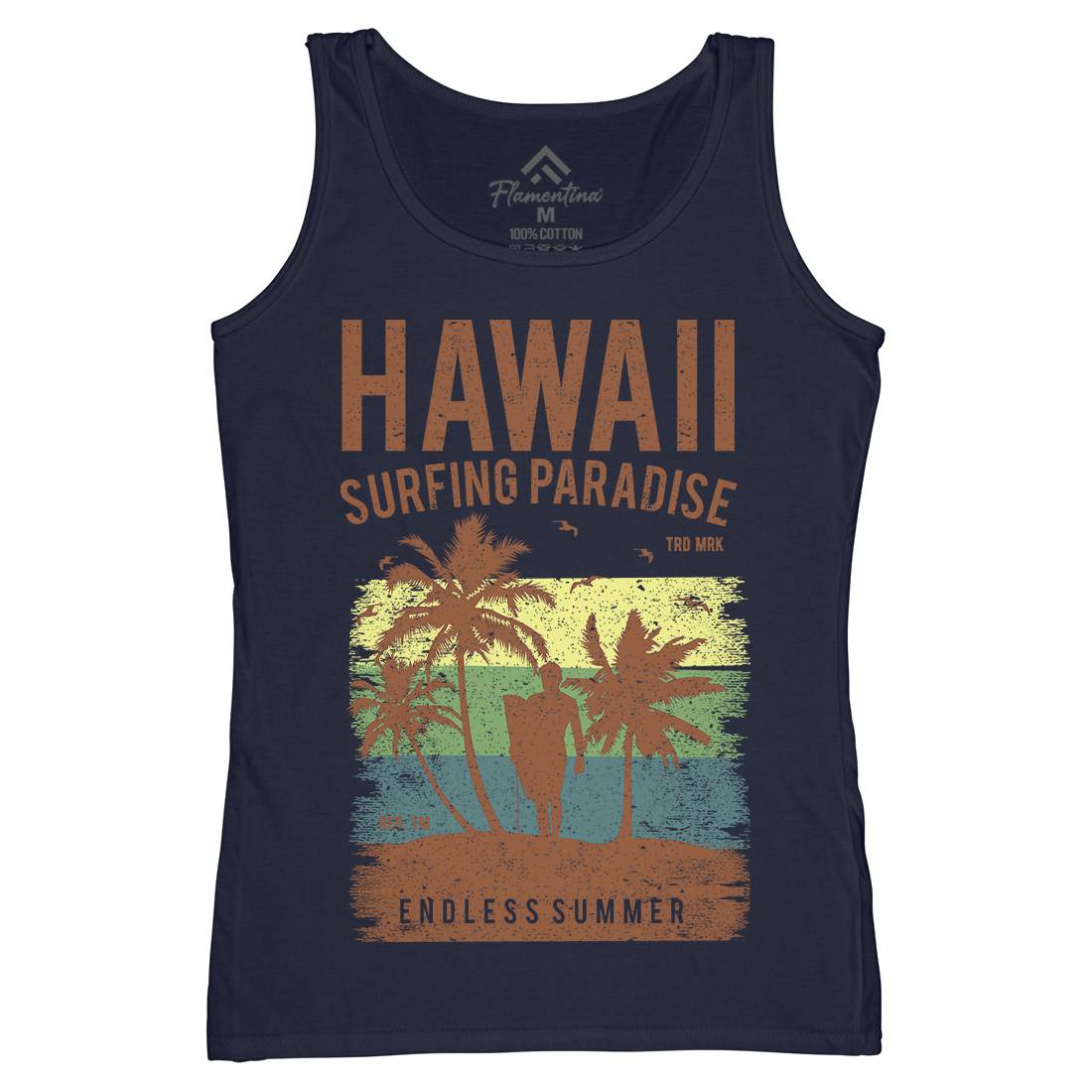 Hawaii Surfing Womens Organic Tank Top Vest Surf A682